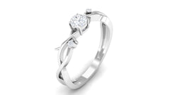 Natural Diamond Promise Ring with Crossover Shank