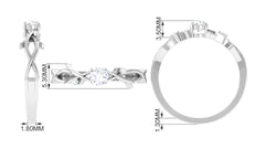 Natural Diamond Promise Ring with Crossover Shank