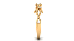 Natural Diamond Promise Ring with Crossover Shank