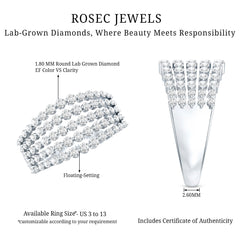 Lab Grown Diamond Statement Wedding Band for Women