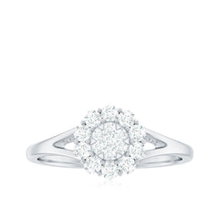 Certified Real Diamond Cluster Ring with Halo
