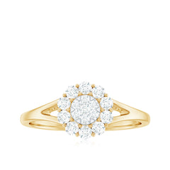Certified Real Diamond Cluster Ring with Halo
