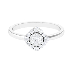 Natural Diamond Classic Engagement Ring with Halo