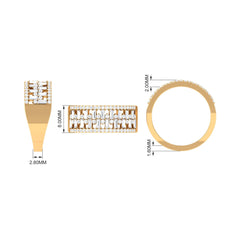 Certified Natural Diamond Wide Wedding Band