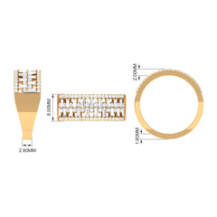 Certified Natural Diamond Wide Wedding Band