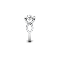 Genuine Diamond Blooming Flower Engagement Ring for Women