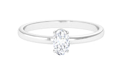 Natural Oval Diamond Solitaire Promise Ring with Certificate