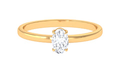 Natural Oval Diamond Solitaire Promise Ring with Certificate