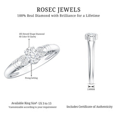 Natural Oval Cut Diamond Solitaire Engagement Ring