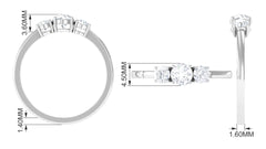 Natural Diamond 3 Stone Engagement Ring with Certificate