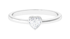 Natural Diamond Heart Promise Ring in Bezel Setting