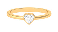 Natural Diamond Heart Promise Ring in Bezel Setting