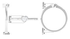 Natural Diamond Heart Promise Ring in Bezel Setting