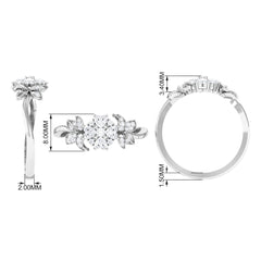 Nature Inspired Diamond Engagement Ring for Women