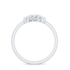 Certified Natural Diamond Flower Engagement Ring in Illusion Set