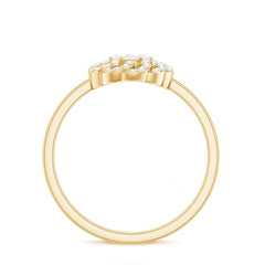 Certified Natural Diamond Flower Engagement Ring in Illusion Set