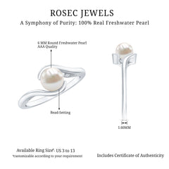 Bypass Freshwater Pearl Solitaire Ring
