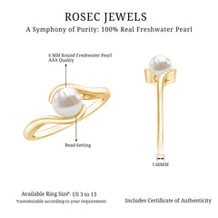 Bypass Freshwater Pearl Solitaire Ring