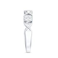 Natural Diamond Infinity Band Ring with Certificate