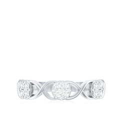 Natural Diamond Infinity Band Ring with Certificate