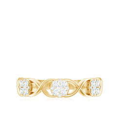 Natural Diamond Infinity Band Ring with Certificate