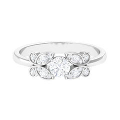 Round Cut Diamond Nature Engagement Ring