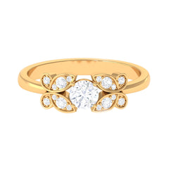 Round Cut Diamond Nature Engagement Ring
