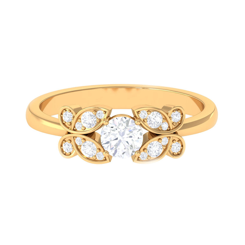 Round Cut Diamond Nature Engagement Ring