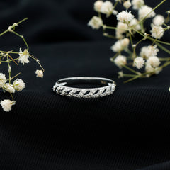 Elegant Round Shape Diamond Half Eternity Ring