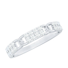 Certified Natural Diamond Interlock Half Eternity Band Ring