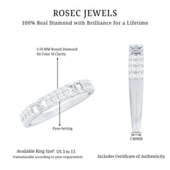 Certified Natural Diamond Interlock Half Eternity Band Ring