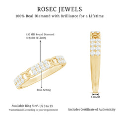 Certified Natural Diamond Interlock Half Eternity Band Ring
