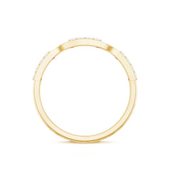 Certified Natural Diamond Interlock Half Eternity Band Ring