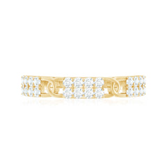Certified Natural Diamond Interlock Half Eternity Band Ring