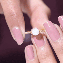 Freshwater Pearl and Diamond Side Stone Engagement Ring with Celtic Details
