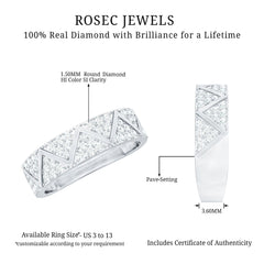 Certified Diamond Designer Wedding Band Ring