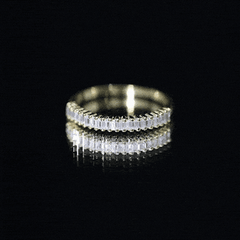Baguette Cut Moissanite Half Eternity Wedding Band