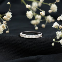 Baguette Cut Moissanite Half Eternity Wedding Band