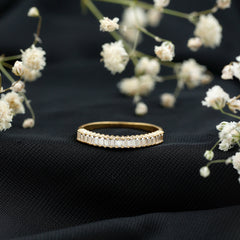Baguette Cut Moissanite Half Eternity Wedding Band