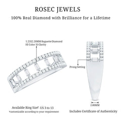 Natural Baguette Diamond Half Eternity Band With Certificate