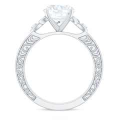 Antique Looking Round Moissanite Celtic Knot Engagement Ring