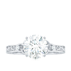 Antique Looking Round Moissanite Celtic Knot Engagement Ring