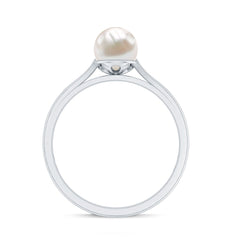 2.25 CT Freshwater Pearl Solitaire Ring with Diamond Accent