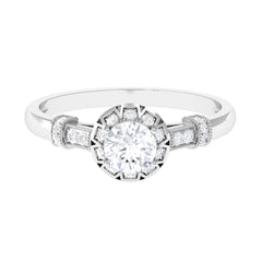 Vintage Style Cubic Zirconia Engagement Ring