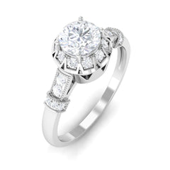 Vintage Style Cubic Zirconia Engagement Ring