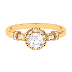 Vintage Style Cubic Zirconia Engagement Ring