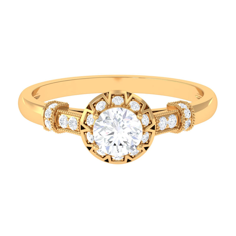 Vintage Style Cubic Zirconia Engagement Ring