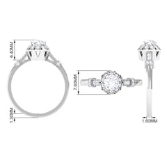 Vintage Style Cubic Zirconia Engagement Ring