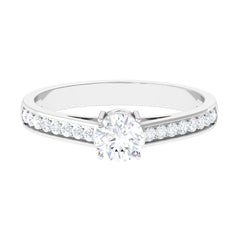 Minimal Cubic Zirconia Engagement Ring with Certificate