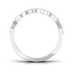 Round and Baguette Cut Zircon Classic Wedding Band Ring
